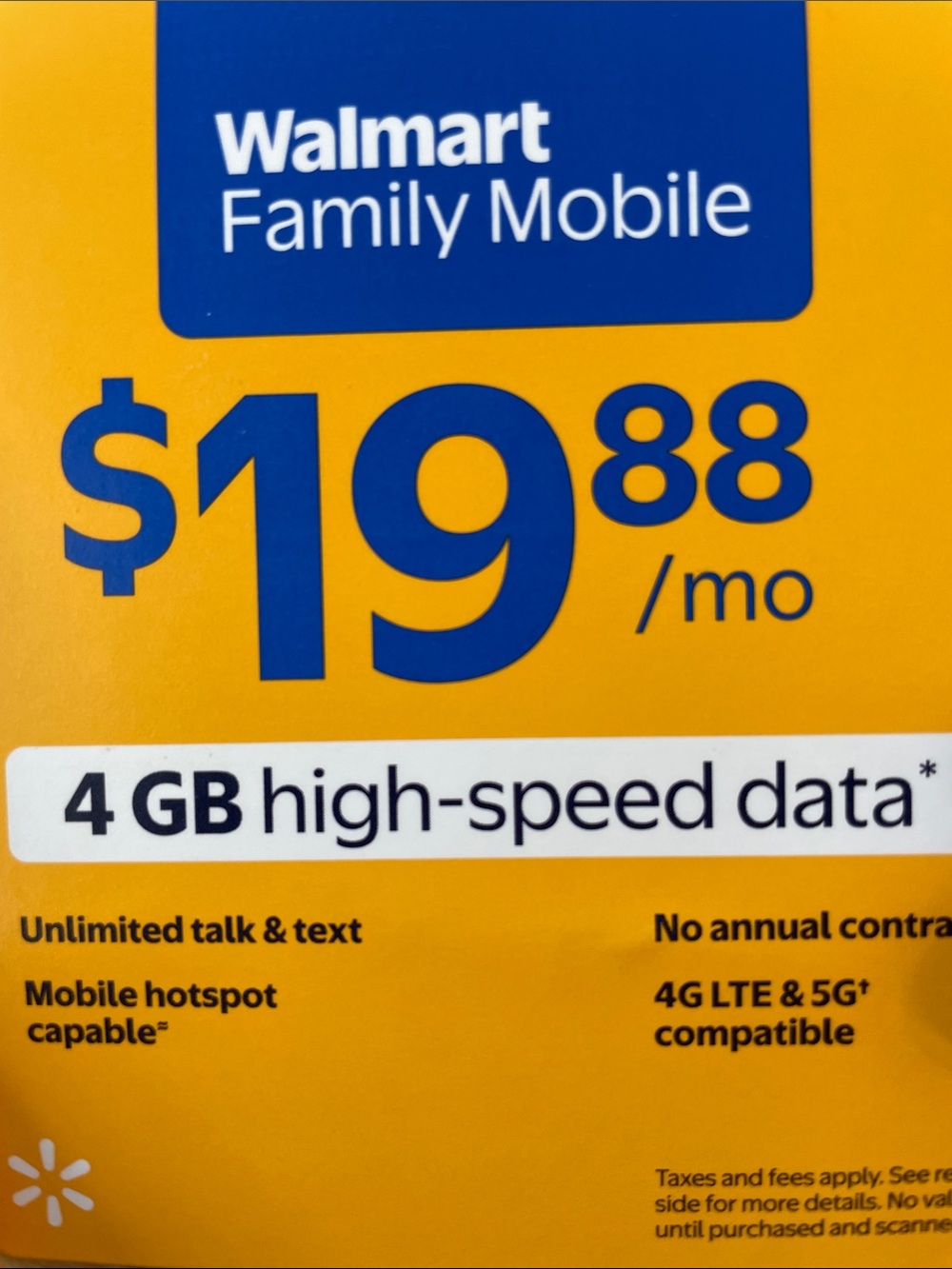Family Mobile Prepaid SIM - Yellow & Blue